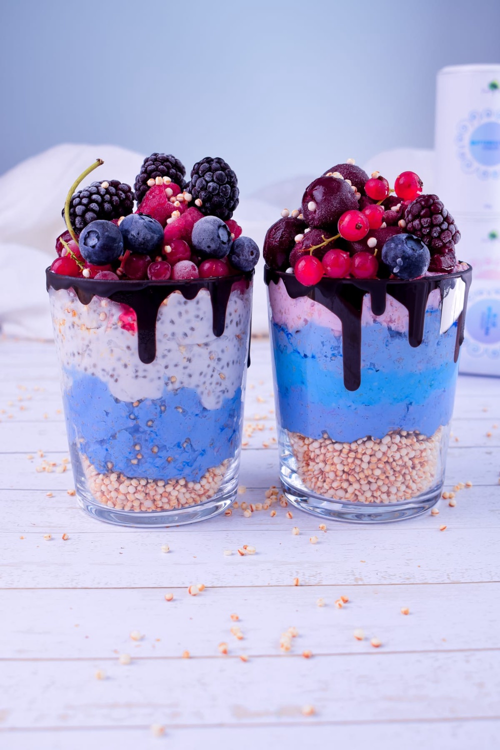 Breakfast with Coconut Chia Pudding and Overnight Oats