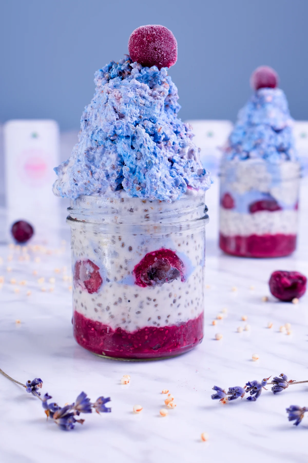 Coconut Chia Pudding with Cherry Jam